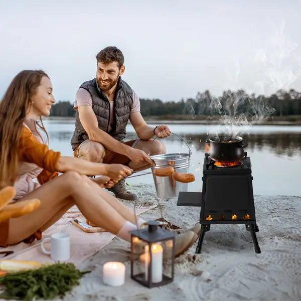Alloy Wood Burning Camping Stove: Portable, Fuel-Efficient Outdoor Cook Stove with No Propane Needed