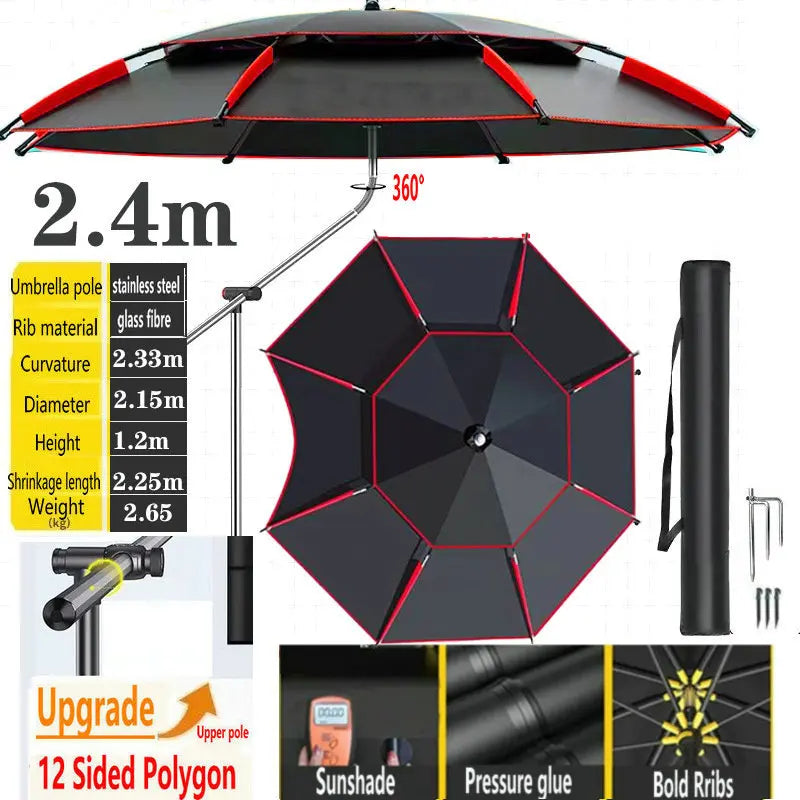 Fishing Umbrella Outdoor Sunshade Protector Thickened Version Beach Camping Backyard Large Parasol Waterproof Outdoor Umbrella Trekker Essentials