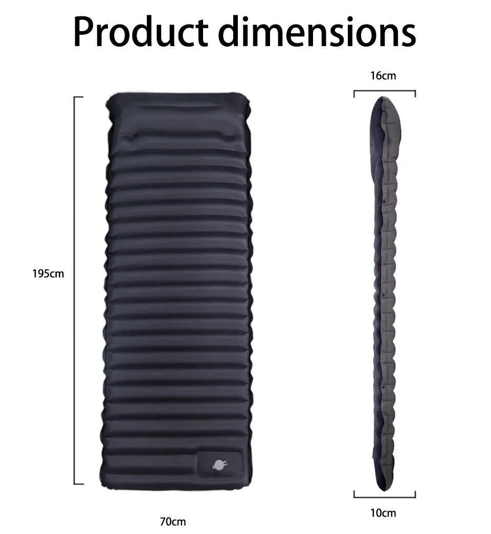 Ultra-Light 10cm TPU Inflatable Camping Pad with Built-In Pump