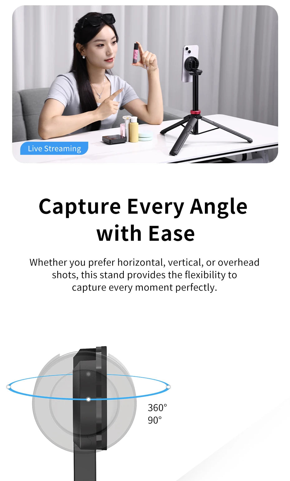Ulanzi MT-84 1.53M Magsafe Selfie Stick Tripod Stand Bluetooth Remote Phone Extension Tripod for IPhone 16 15 LiveStreaming Vlog Trekker Essentials