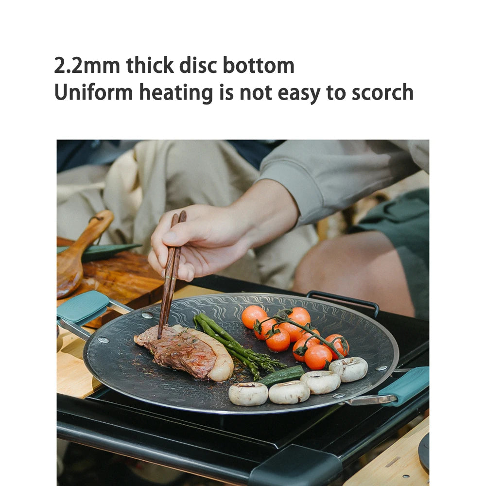 Stainless Steel Camping Grill Pan – Non-Stick Honeycomb BBQ Cookware for Outdoor Camping & Barbecue Trekker Essentials