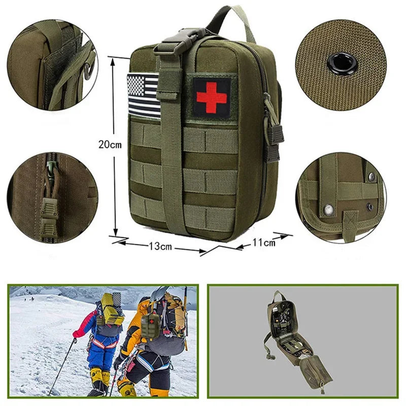 Survival First Aid Kit Survival Full Set Molle Outdoor Gear Emergency Kits Trauma Bag Camping Hiking IFAK Adventures Trekker Essentials