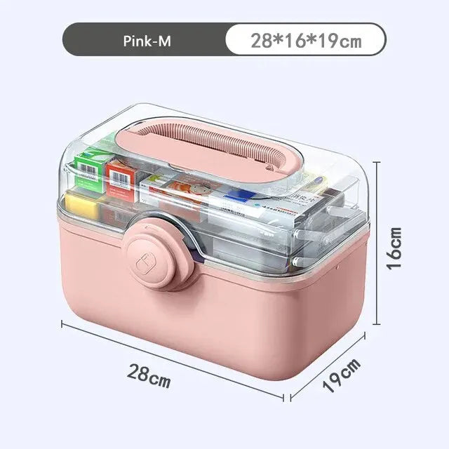 3-Layer Large-Capacity Medicine First Aid Kit Portable Foldable Split Multi-Layer Storage Box Medicine Container Family Tool Box Trekker Essentials