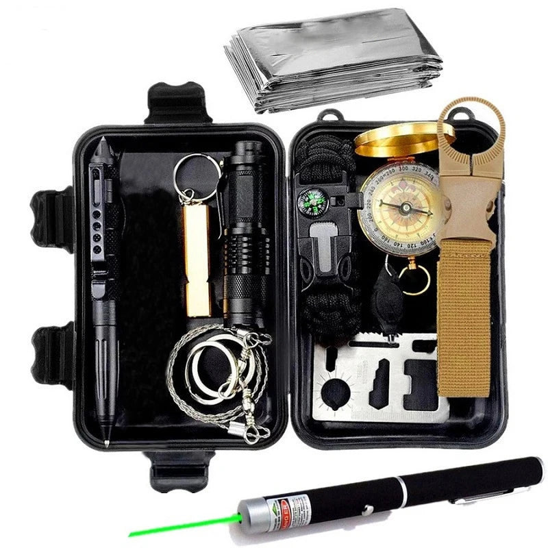 Survival Kit Emergency Set – Multi-Tool Outdoor Camping & First Aid Gear for Hiking, Travel & Wilderness Trekker Essentials