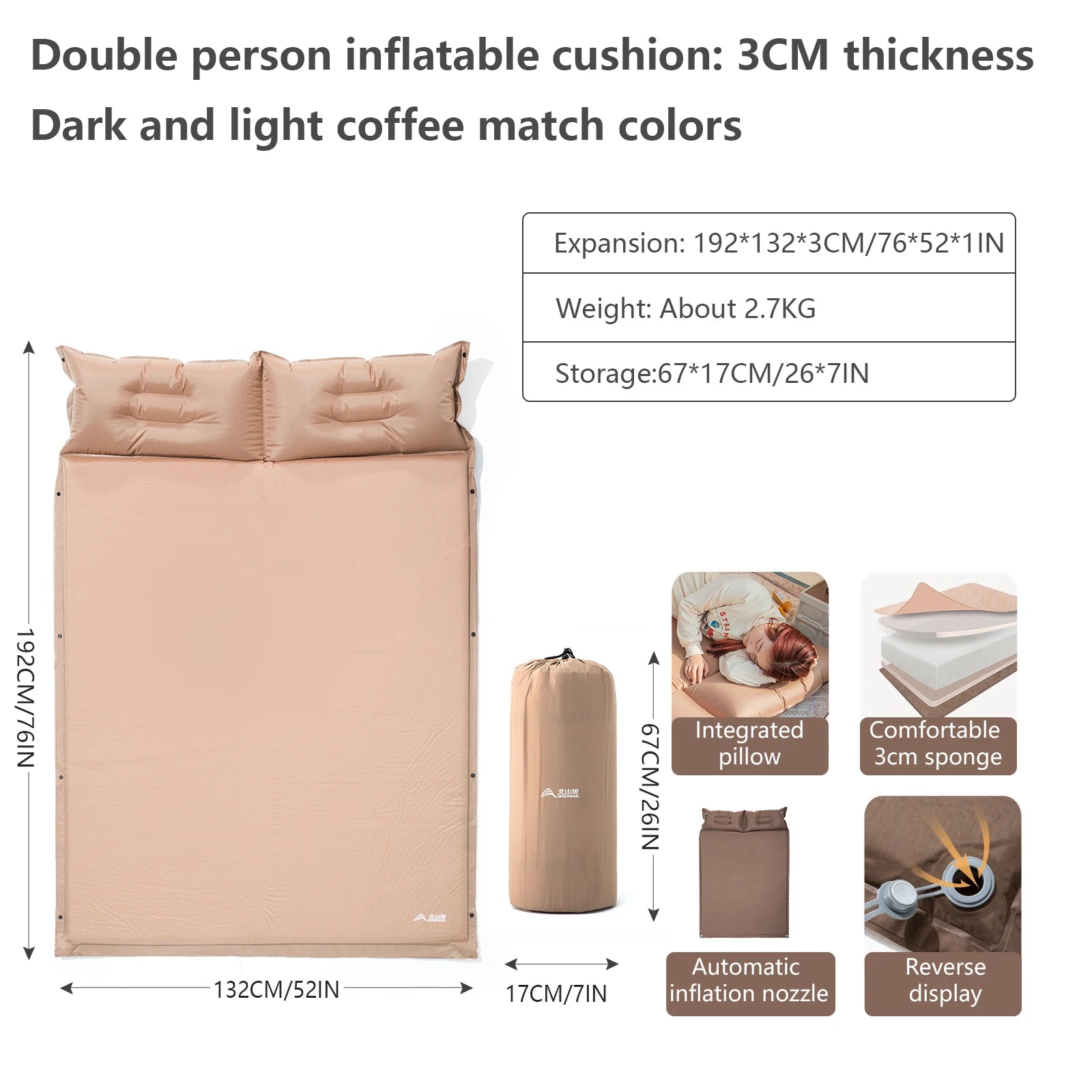 Self-Inflating Camping Mattress – Ultralight Splicable Sleeping Pad for Hiking, Travel & Outdoor Use Trekker Essentials