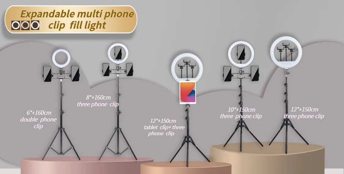 6-14" Professional Ring Light Kit with Tripod – Bi-Color 3200K-5600K LED, USB Powered for Live Streaming, Makeup, TikTok Videos