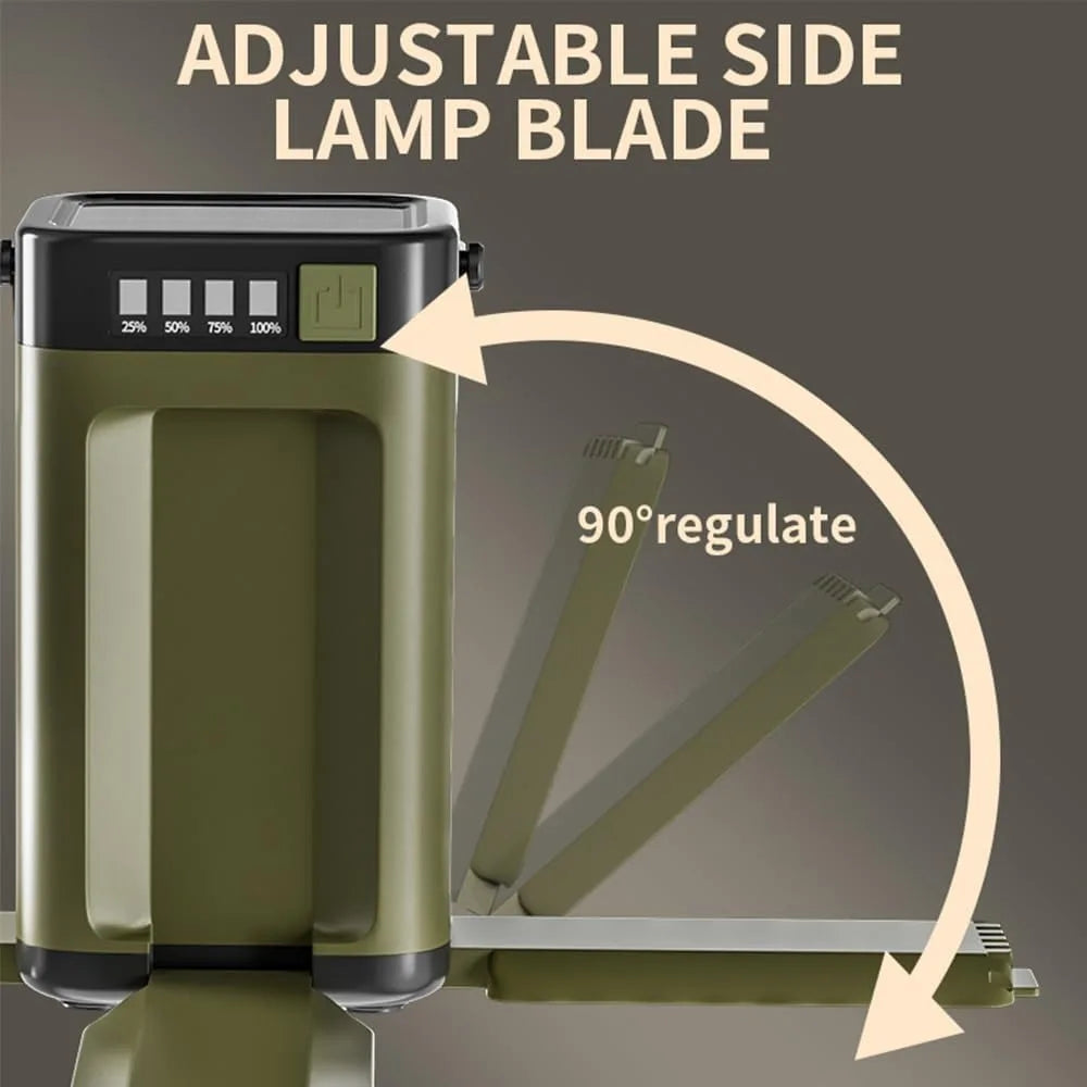 Multifunctional 4-Leaf Foldable Camping Lantern Solar Rechargeable Large Capacity Portable Outdoor Emergency Light Trekker Essentials