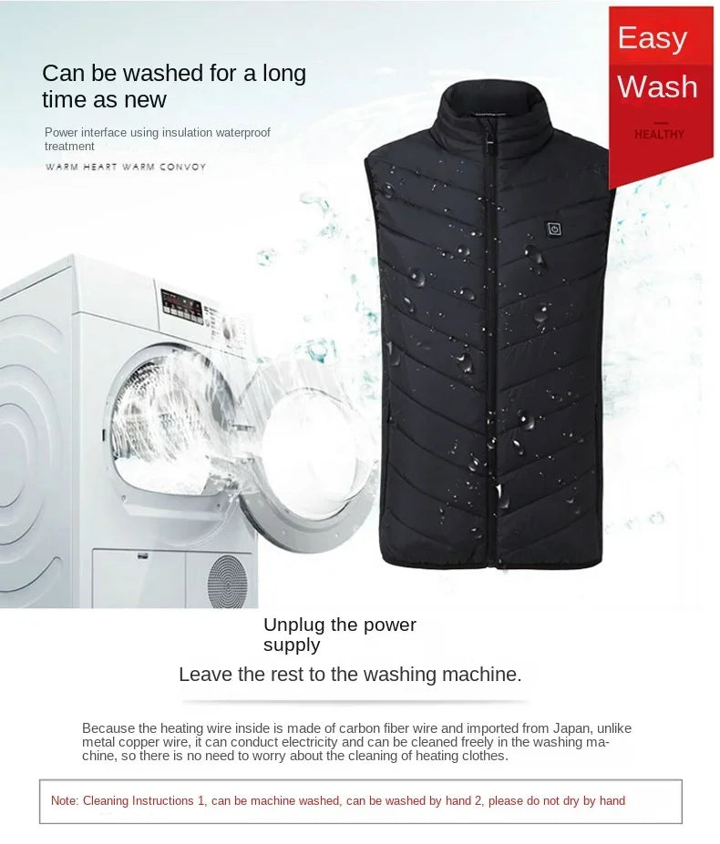 21-Zone Self-Heating Vest with USB Power | Men's & Women's Thermal Heated Jacket for Outdoor Activities