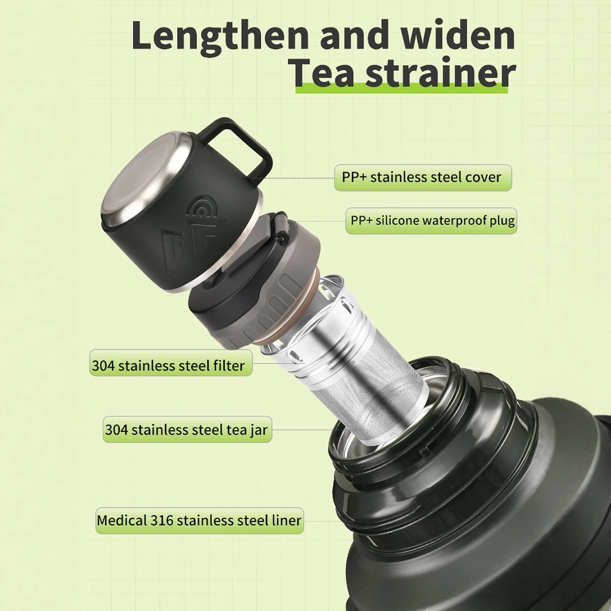 72-Hour Stainless Steel Thermos – Large Capacity Insulated Water Bottle with Handle