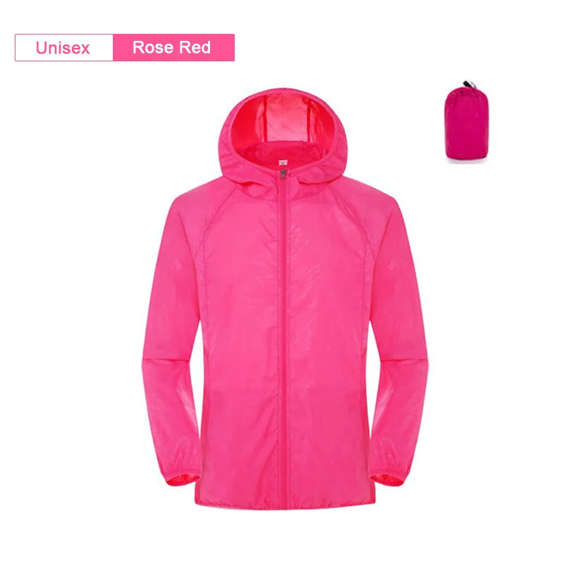 Camping Waterproof Jacket Men Women Windbreaker Men Raincoat Rain Jacket Men Waterproof Hiking Climbing Clothes Sun Protection Trekker Essentials