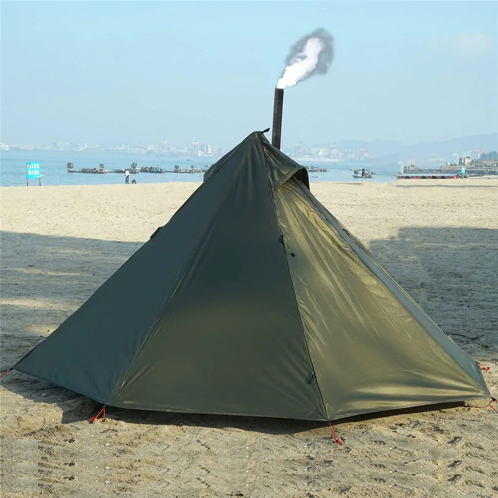 Ultralight Hot Tent with Chimney Port – 1 Person Pyramid Tipi Tent for Camping & Bushcraft Trekker Essentials