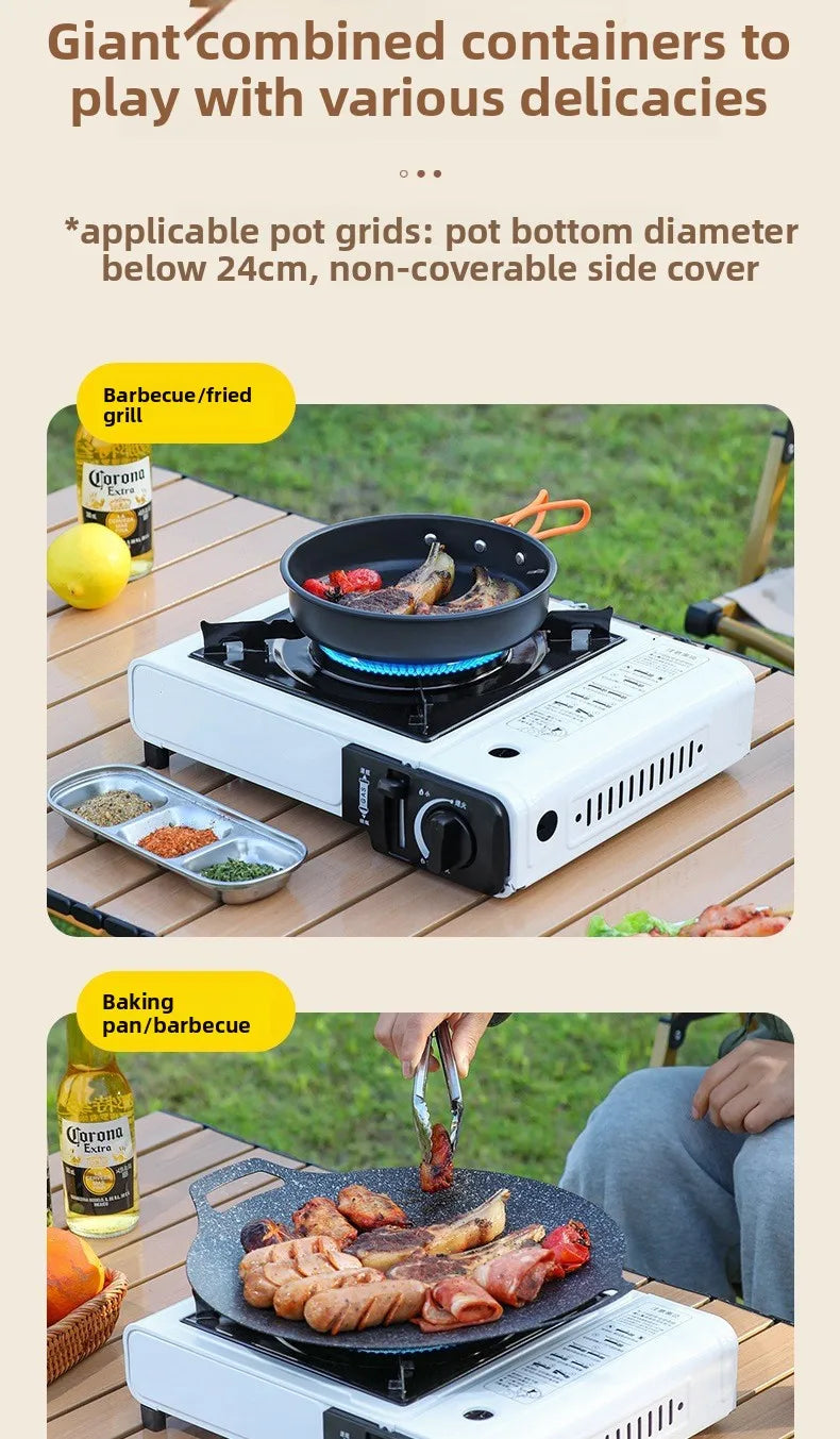 Compact Portable Gas Stove for Hot Pot, BBQ, and Camping Cooking