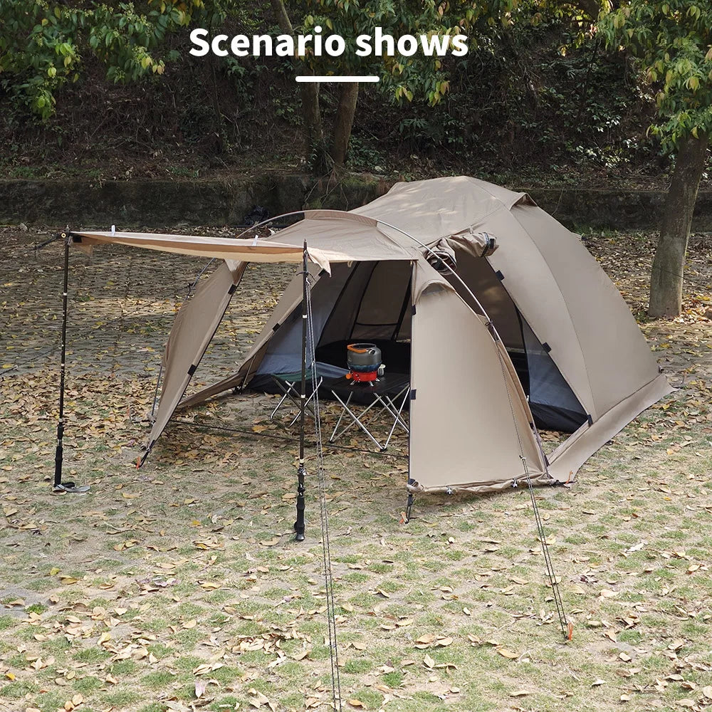 2 Person Hot Tent with Stove Jack – 4 Season Waterproof Camping Tent with Snow Skirt & Extended Vestibule Trekker Essentials