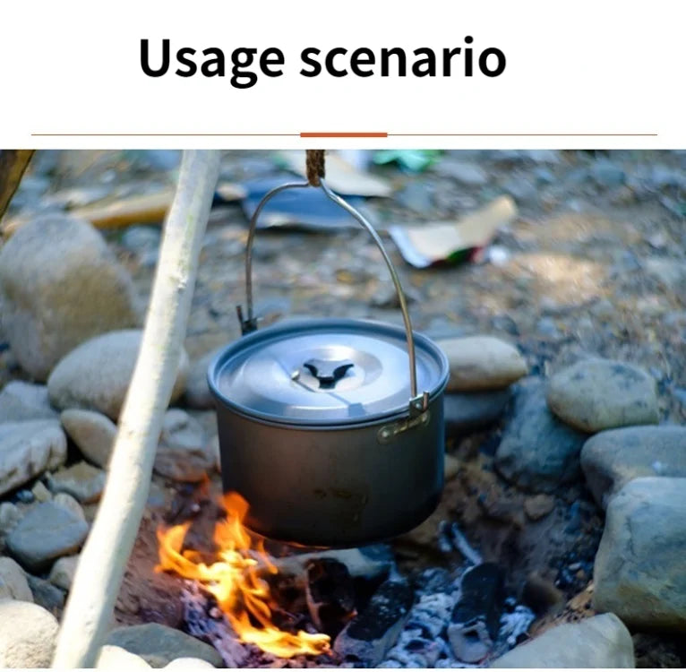 Camping Cookware Set for 1–7 Persons – Lightweight Portable Pot & Pan Set with Carry Bag Trekker Essentials