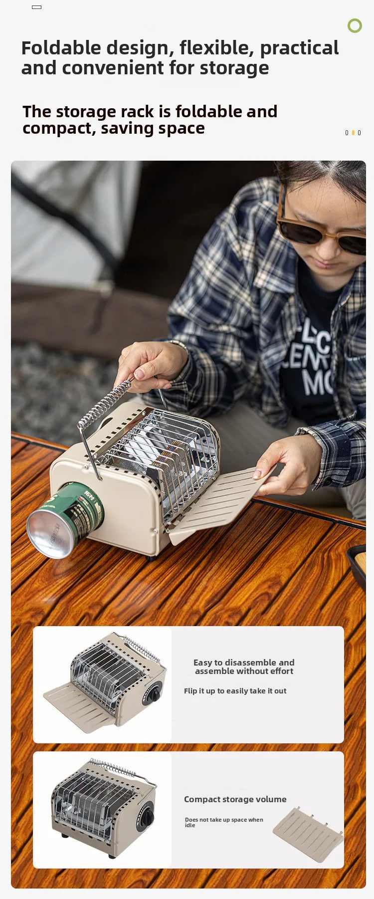 Portable 1200W Outdoor Gas Heater Stove – Smokeless Camping & Picnic Heater