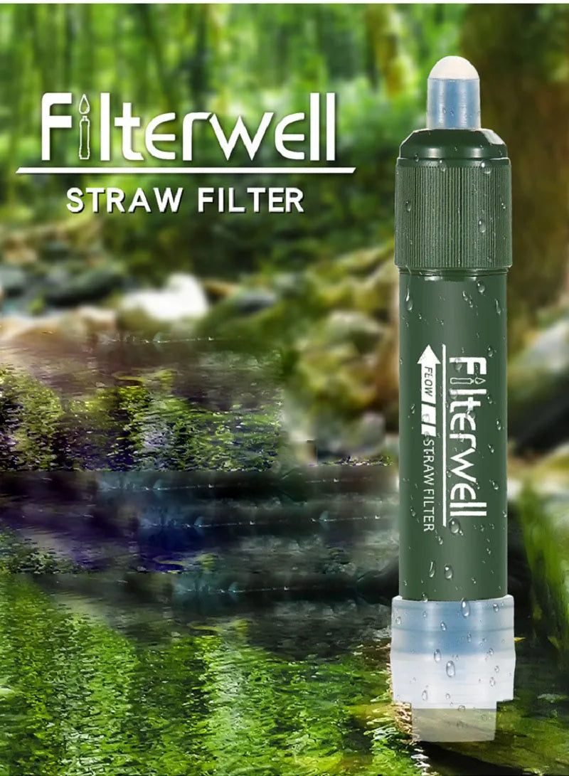 Portable Water Filter for Camping & Hiking – 0.01 Micron Backpacking Water Purifier with Squeeze Bag Trekker Essentials