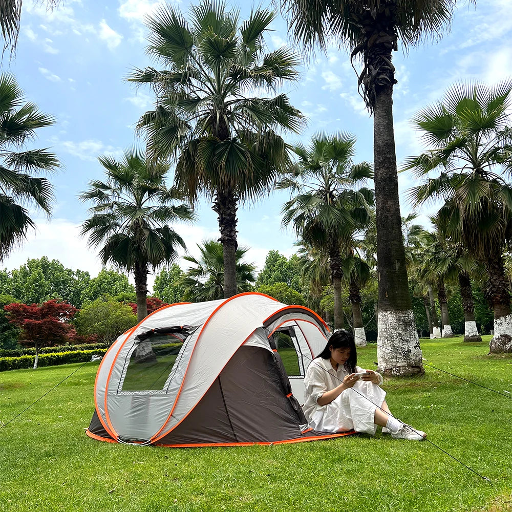 5-8 people quick opening hand throw tent waterproof camping boat tent outdoor tent fully automatic pop-up Trekker Essentials
