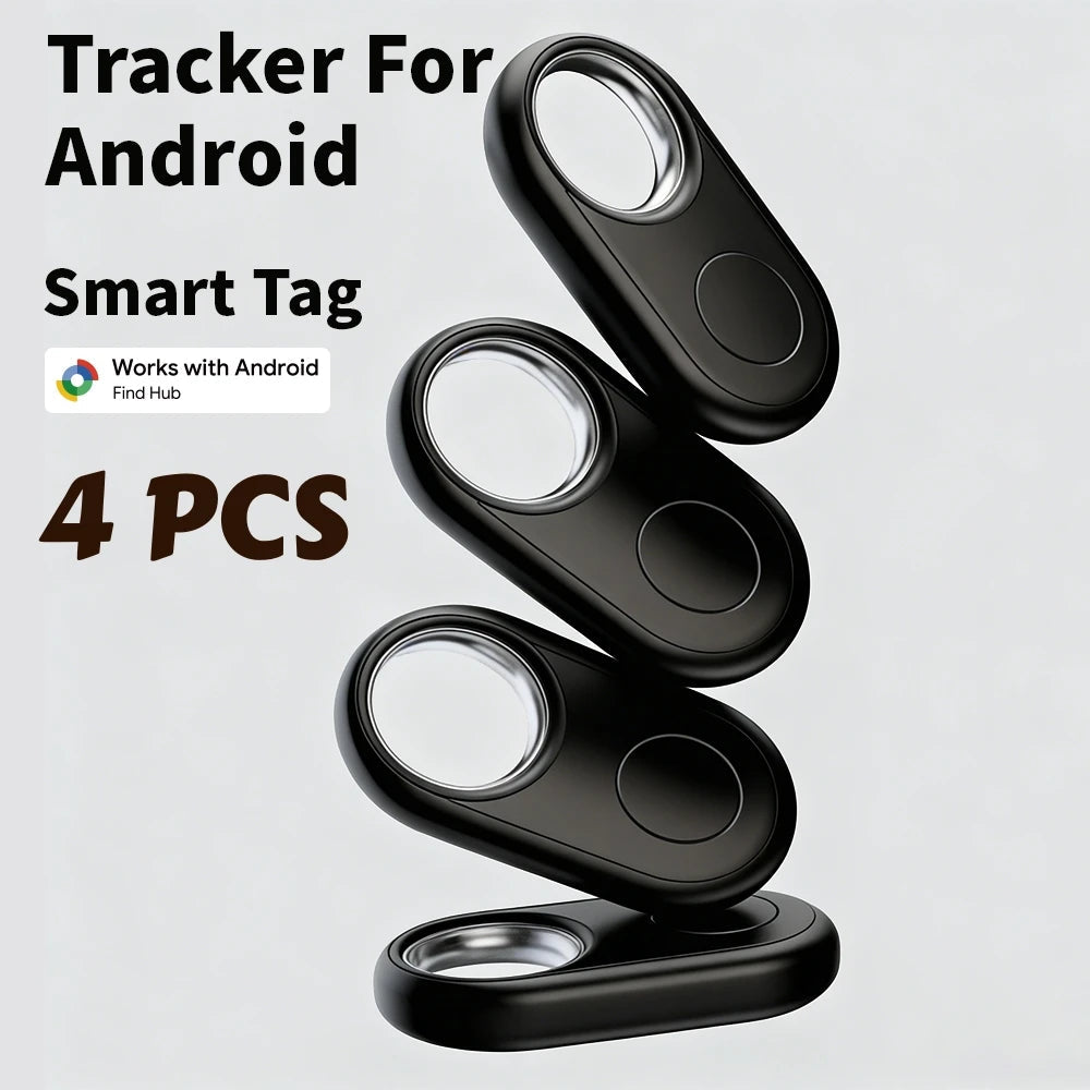 4-PCS Bundle Android Tracker Portable Anti-lost Device Work With Google's Find Hub items Finder Smart Tag for Pixel Motorola GMS Trekker Essentials