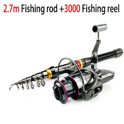 Carbon Fiber Telescopic Fishing Rod & Reel Combo 1.83.6M | Trekker Essentials Carbon Fiber Telescopic Fishing Rod & Reel Combo 1.83.6M | Trekker Essentials