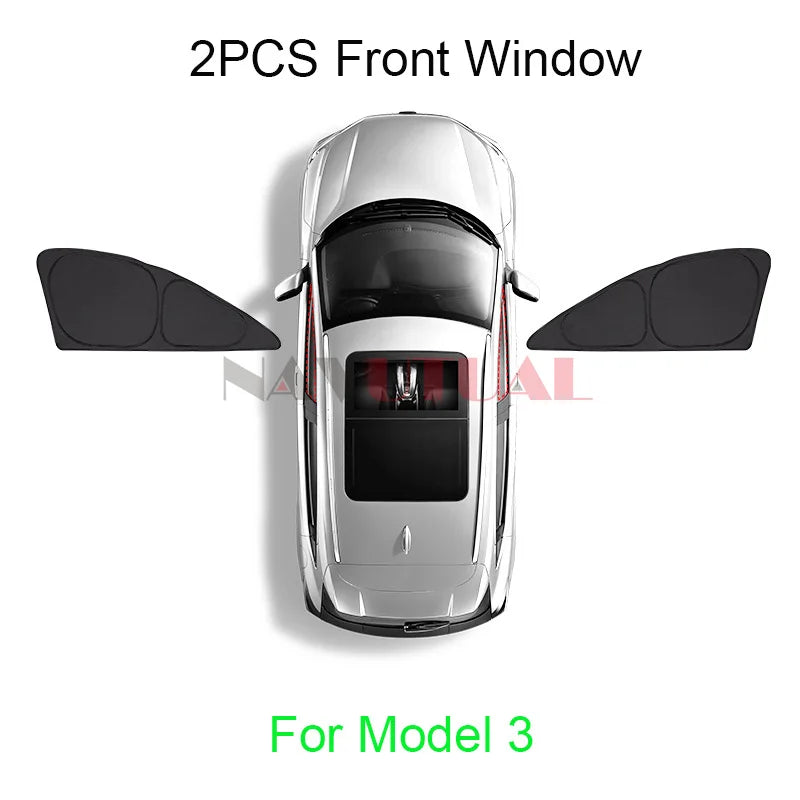 Tesla Model 3 & Model Y Privacy Sun Shade – Custom-Fit Car Window Sunshade
