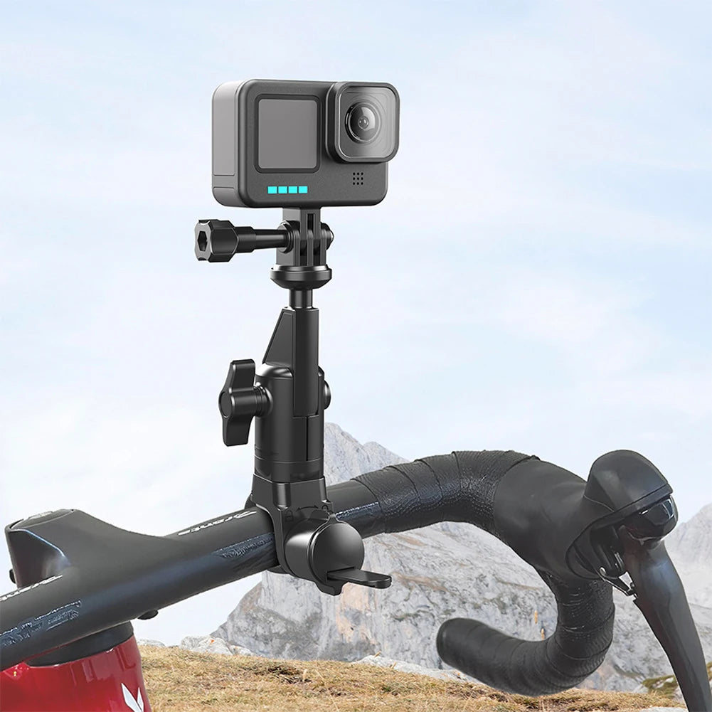 360° Motorcycle Handlebar Mount - Universal Action Camera Clamp for GoPro/DJI/Insta360