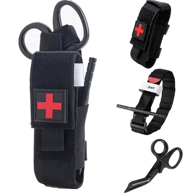 Tactical First Aid Kit Tourniquet Molle Survival Set Pouch Nursing Holder Medical Gear Scissors Bag RescueTool Outdoor Equipment Trekker Essentials