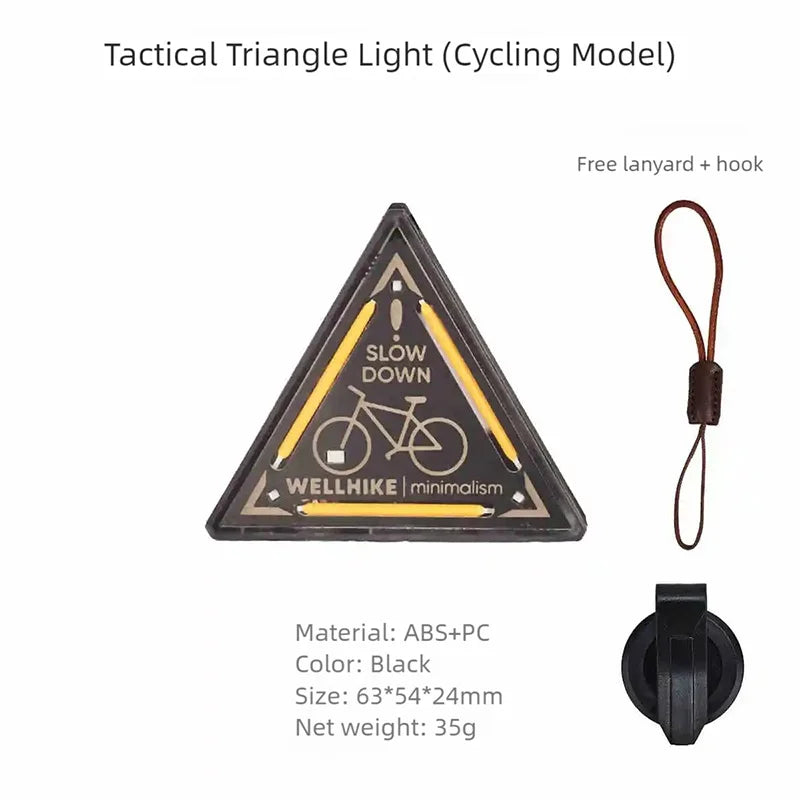 WELLHIKE Outdoor Tactical Triangle Light SWS Riding Night Light Badge Warning Backpack Decoration Camping Mini Hanging Lights Trekker Essentials