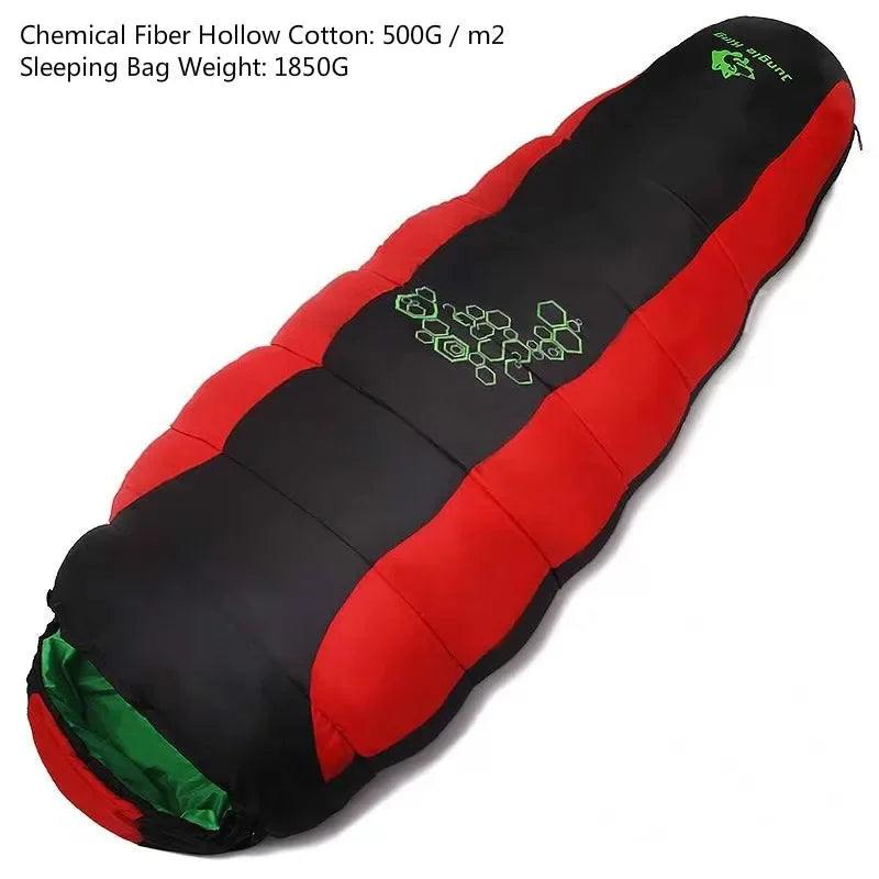 Thickened Cotton Sleeping Bag for Winter: 4-Season Mummy Bag with Adjustable Temperature Ratings