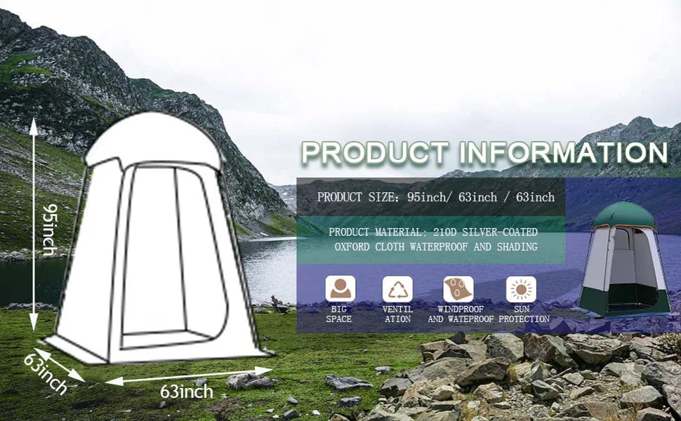 Double Layer Pop-Up Shower Tent: Instant Privacy Shelter for Camping, Beach & Toilet