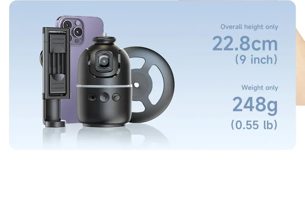 360° Auto Face Tracking Gimbal Tripod with Gesture Control & Remote