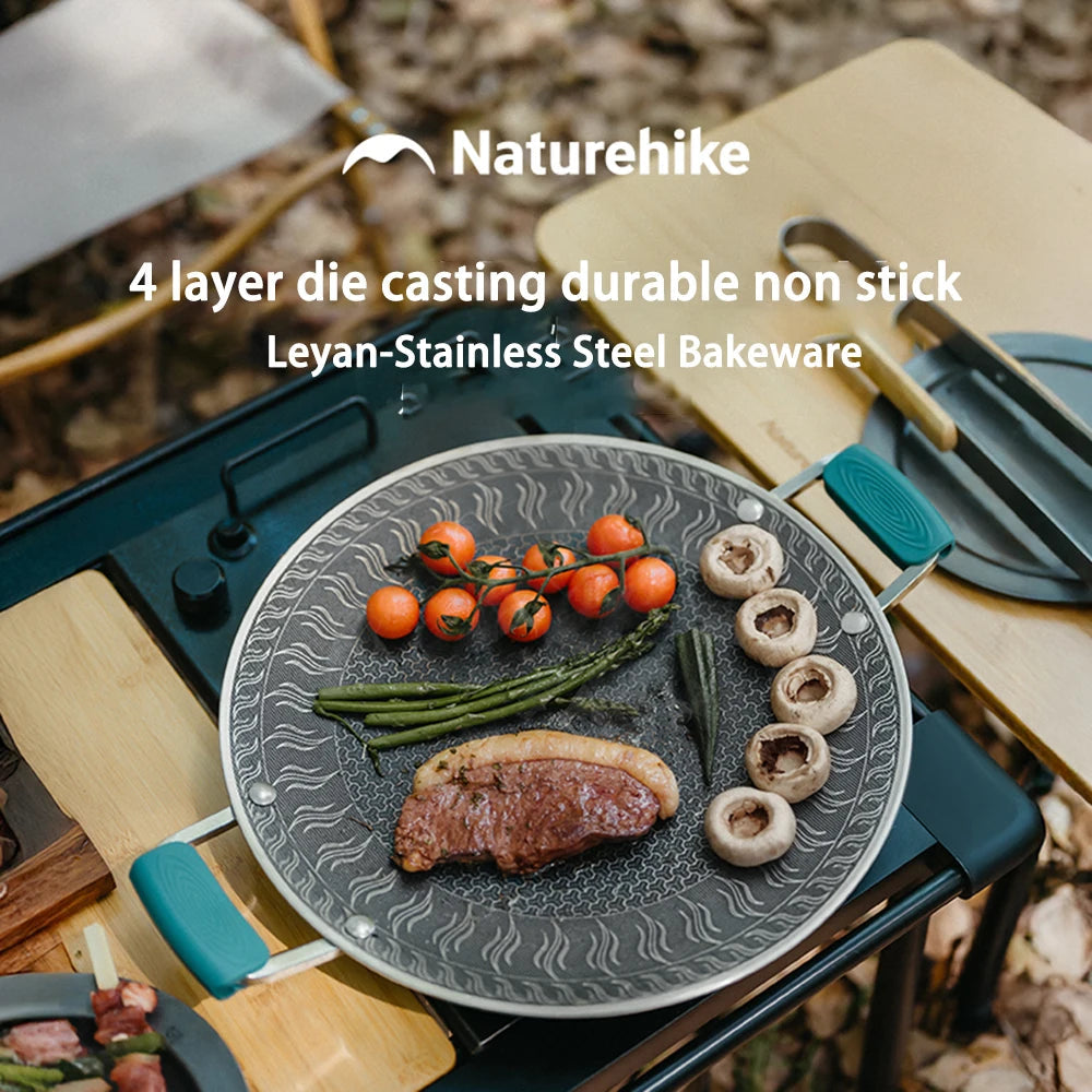 Stainless Steel Camping Grill Pan – Non-Stick Honeycomb BBQ Cookware for Outdoor Camping & Barbecue Trekker Essentials