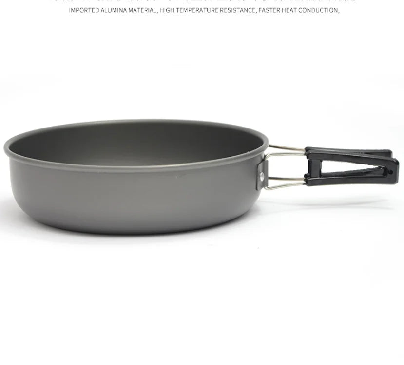 Camping Cookware Set for 1–7 Persons – Lightweight Portable Pot & Pan Set with Carry Bag Trekker Essentials