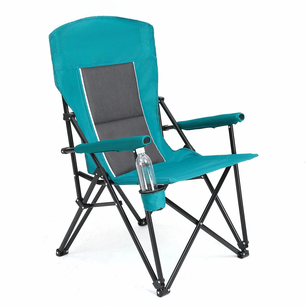 Outdoor Camping Chair, Portable Folding Lounge Moon Chair With Armrests, Drink Holder & Backrest For Outdoor Fishing Camping Trekker Essentials