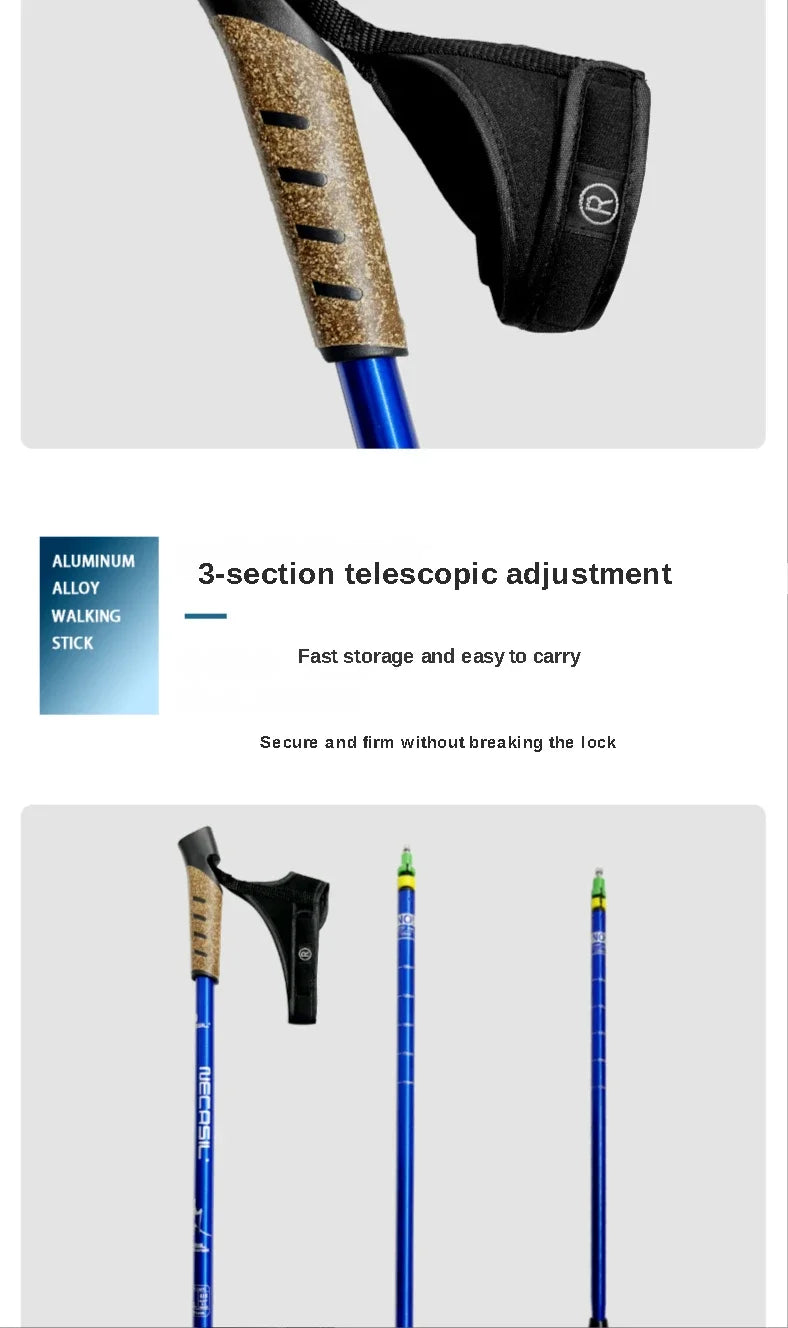 2PCS Ultralight Trekking Poles – 7075 Aluminum Adjustable Nordic Walking Sticks for Hiking & Camping Trekker Essentials