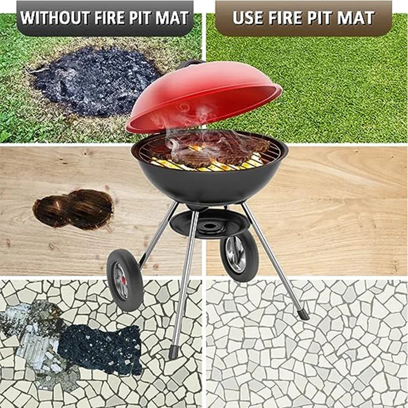 Fireproof BBQ Mat - Heat Resistant 700°C Camping Grill Pad for Outdoor Use