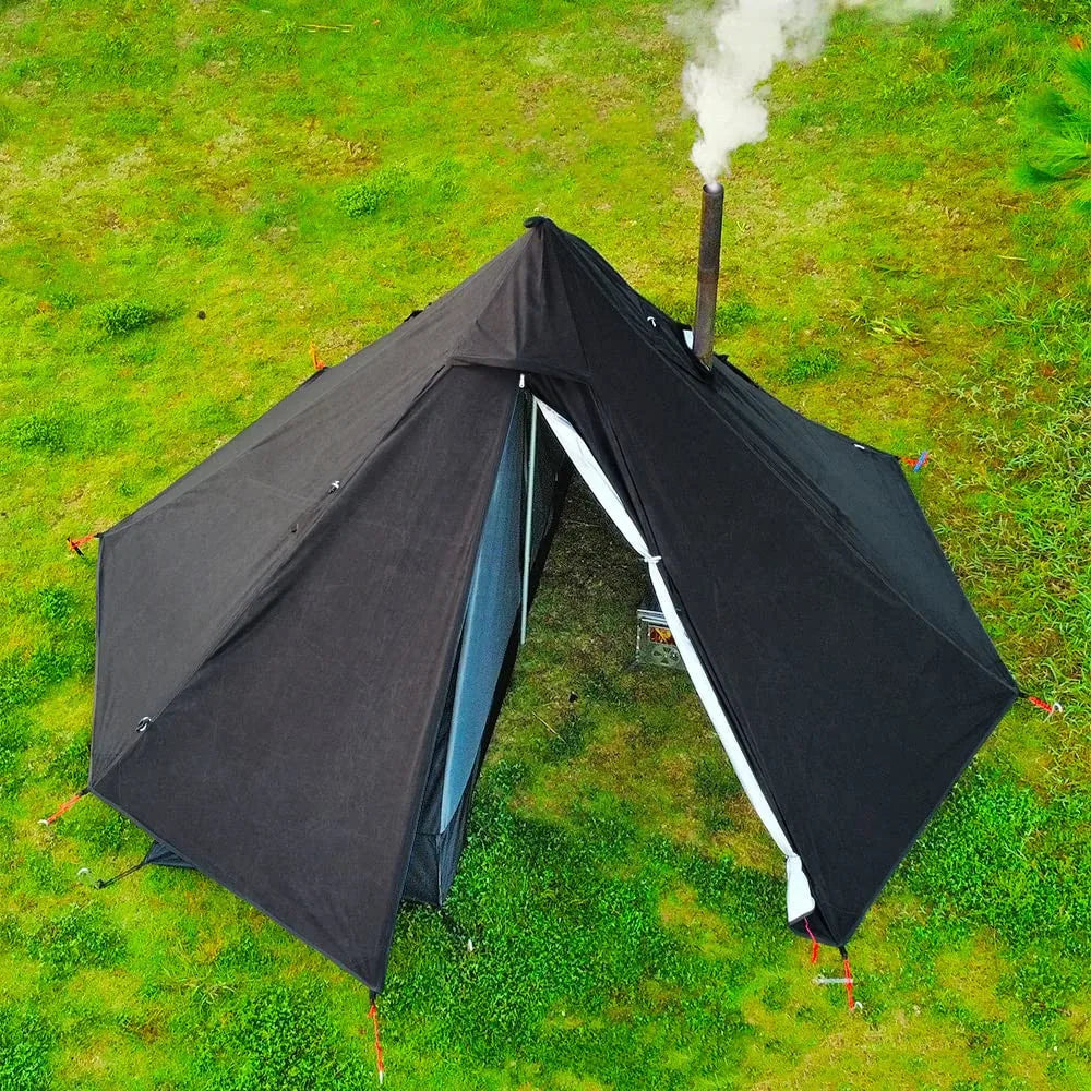 Ultralight Hot Tent with Chimney Port – 1 Person Pyramid Tipi Tent for Camping & Bushcraft Trekker Essentials
