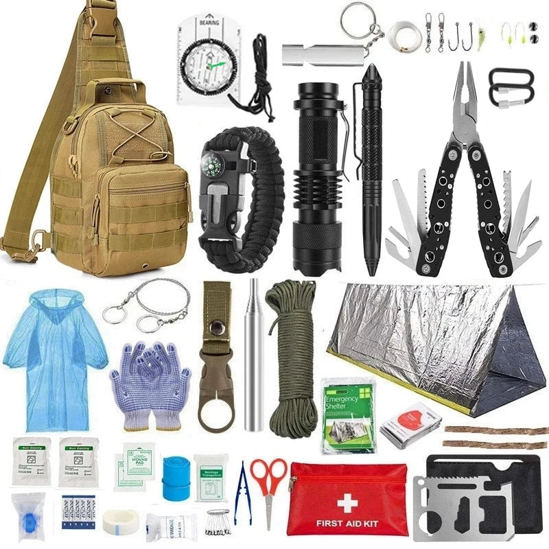 Portable Survival First Aid Kit Full Set Molle Outdoor Gear Emergency Kits Camping Hiking Trauma Bag First Aid Kit Outdoor IFAK Trekker Essentials