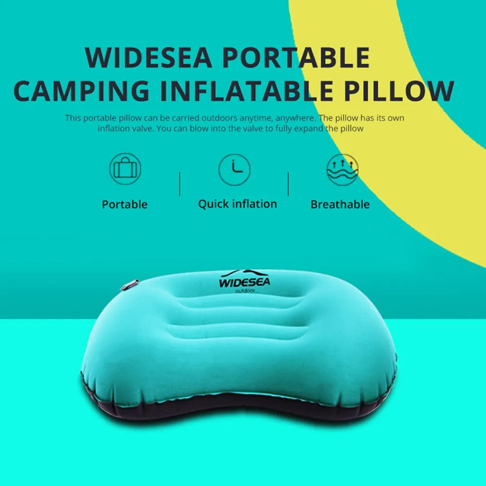 Almohada inflable portátil para acampar: cojín de aire comprimible para viajes y dormir al aire libre