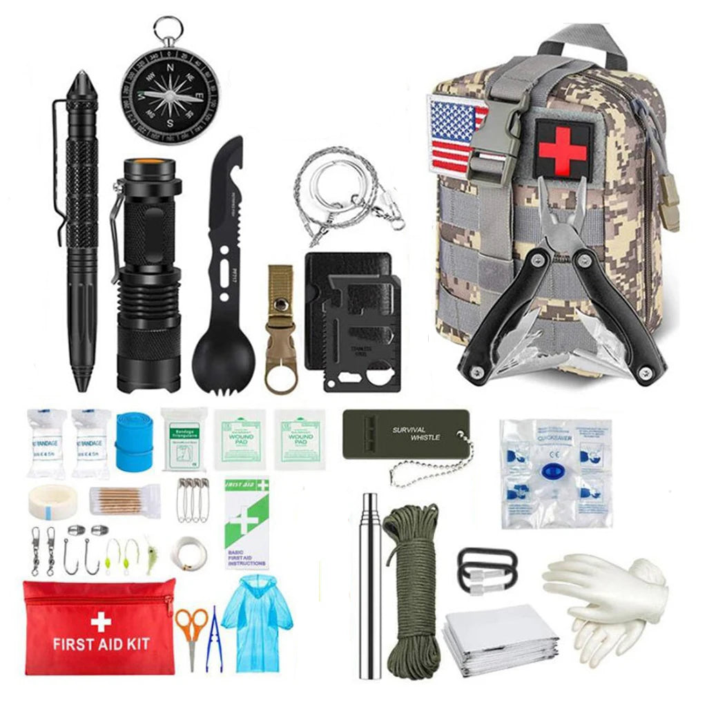 Survival First Aid Kit Survival Full Set Molle Outdoor Gear Emergency Kits Trauma Bag Camping Hiking IFAK Adventures Bag Trekker Essentials