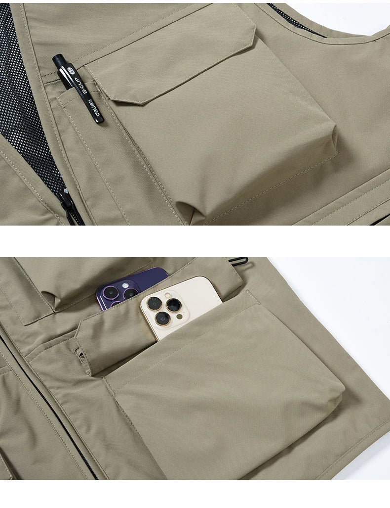 Men’s Multi-Pocket Utility Vest – Lightweight Casual Tooling Style Waistcoat for Everyday Wear Trekker Essentials