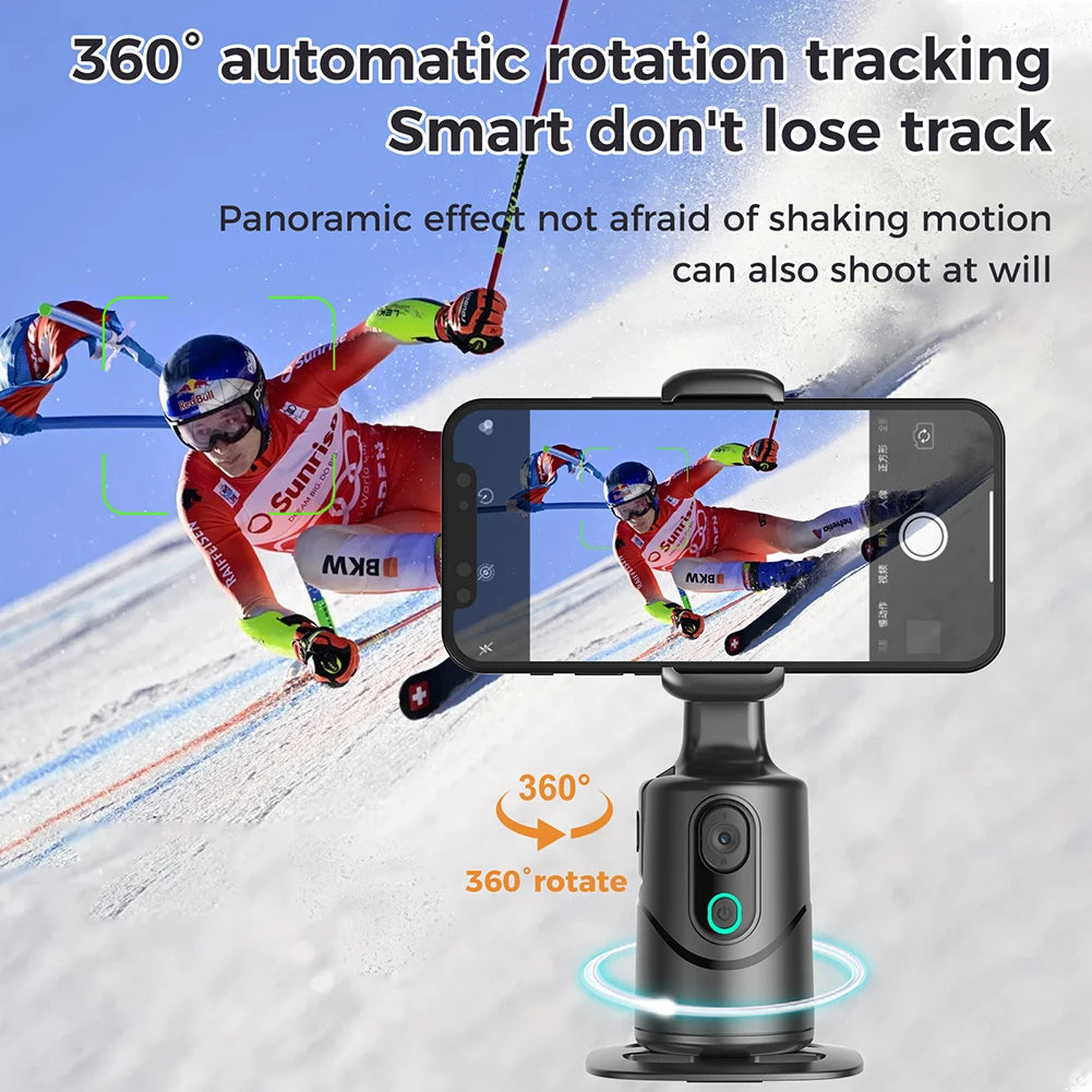 360° Auto Face Tracking Phone Tripod with Gesture Control & Fill Light – Smart Stabilizer for TikTok, Live Streaming, and Video Recording