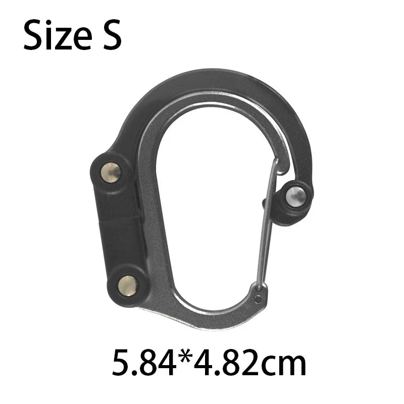 Multifunctional Hybrid Gear Clip Carabiner 360 Degree Rotating Hook Strong Buckle Camping Hiking Travel Backpack Outdoor Gadget Trekker Essentials