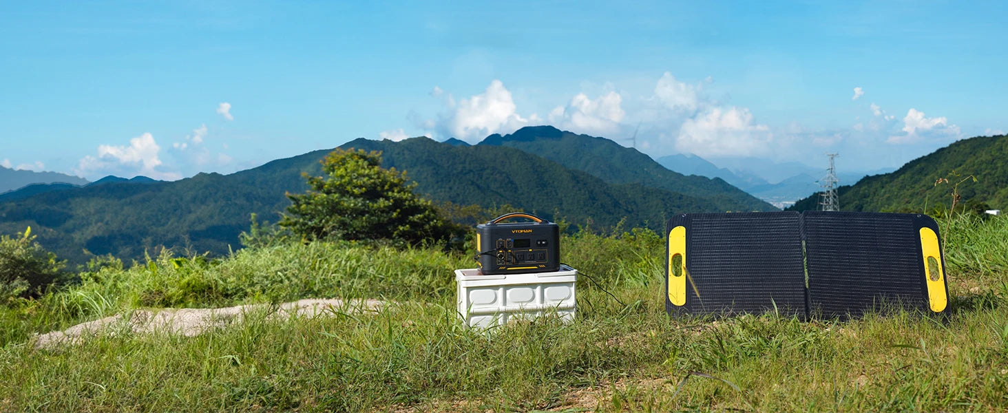 600W Portable Power Station with 110W Solar Panel – 299Wh LiFePO4 Battery, Pure Sine Wave AC, Solar Charger for Camping & Emergencies