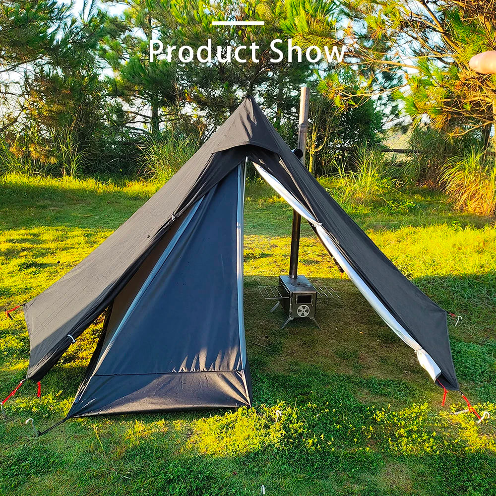 Ultralight Hot Tent with Chimney Port – 1 Person Pyramid Tipi Tent for Camping & Bushcraft Trekker Essentials