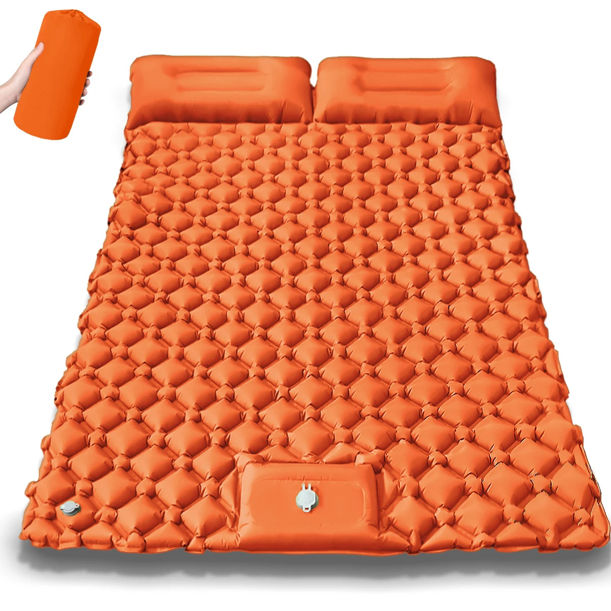 Double Inflatable Camping Mattress – Extra Wide Ultralight Sleeping Pad with Built-in Pump for Camping & Travel Trekker Essentials