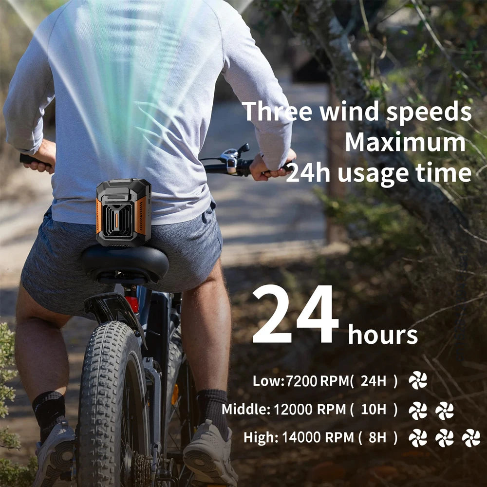Ventilador portátil con clip para la cintura | Ventilador colgante recargable por USB para exteriores, camping, correr y deportes