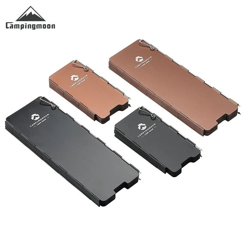 CAMPINGMOON YD8/YD10 Wind Shield – Foldable Aluminum Alloy Gas Stove Wind Guard for Camping, Hiking & Outdoor Cooking