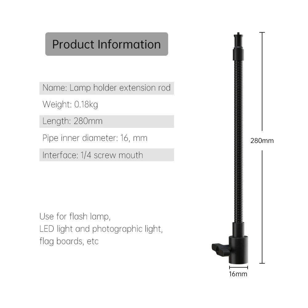 Flexible Phone Tripod Stand with Ring Light & Bluetooth Remote - 200cm