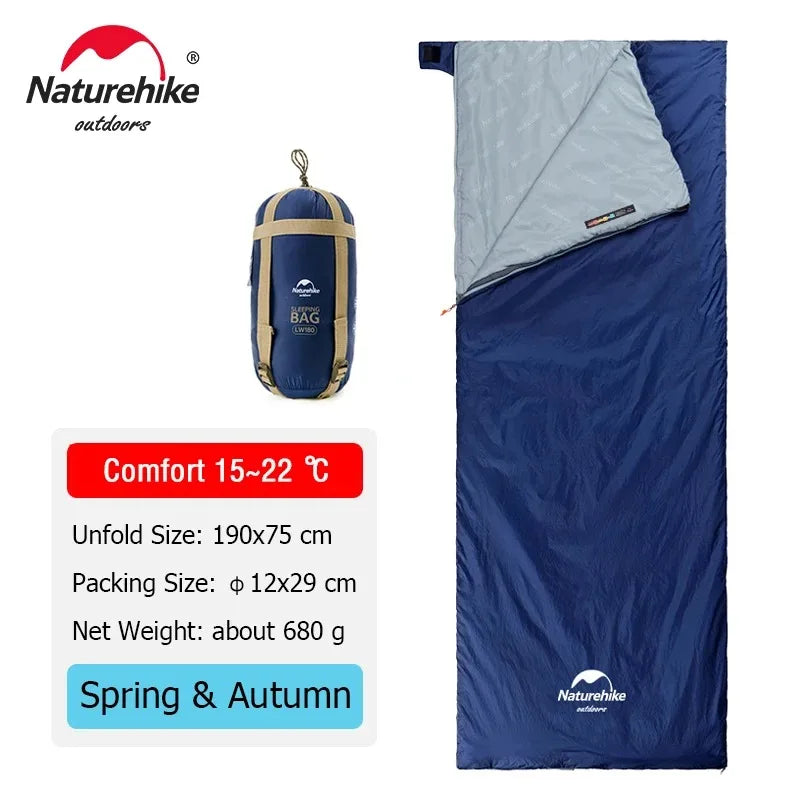 Naturehike lw180 Sleeping Bag Ultralight Cotton Sleeping Bag Spring Summer Sleeping Bag Outdoor Hiking Camping Sleeping Bag Trekker Essentials