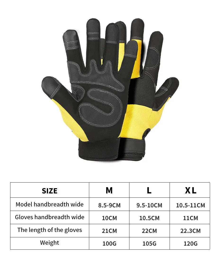 Outdoor Gloves Sports Full Finger Cowhide Rock Climbing Downhill Hiking Anti Slip Wear Resistant Ride Gloves Trekker Essentials